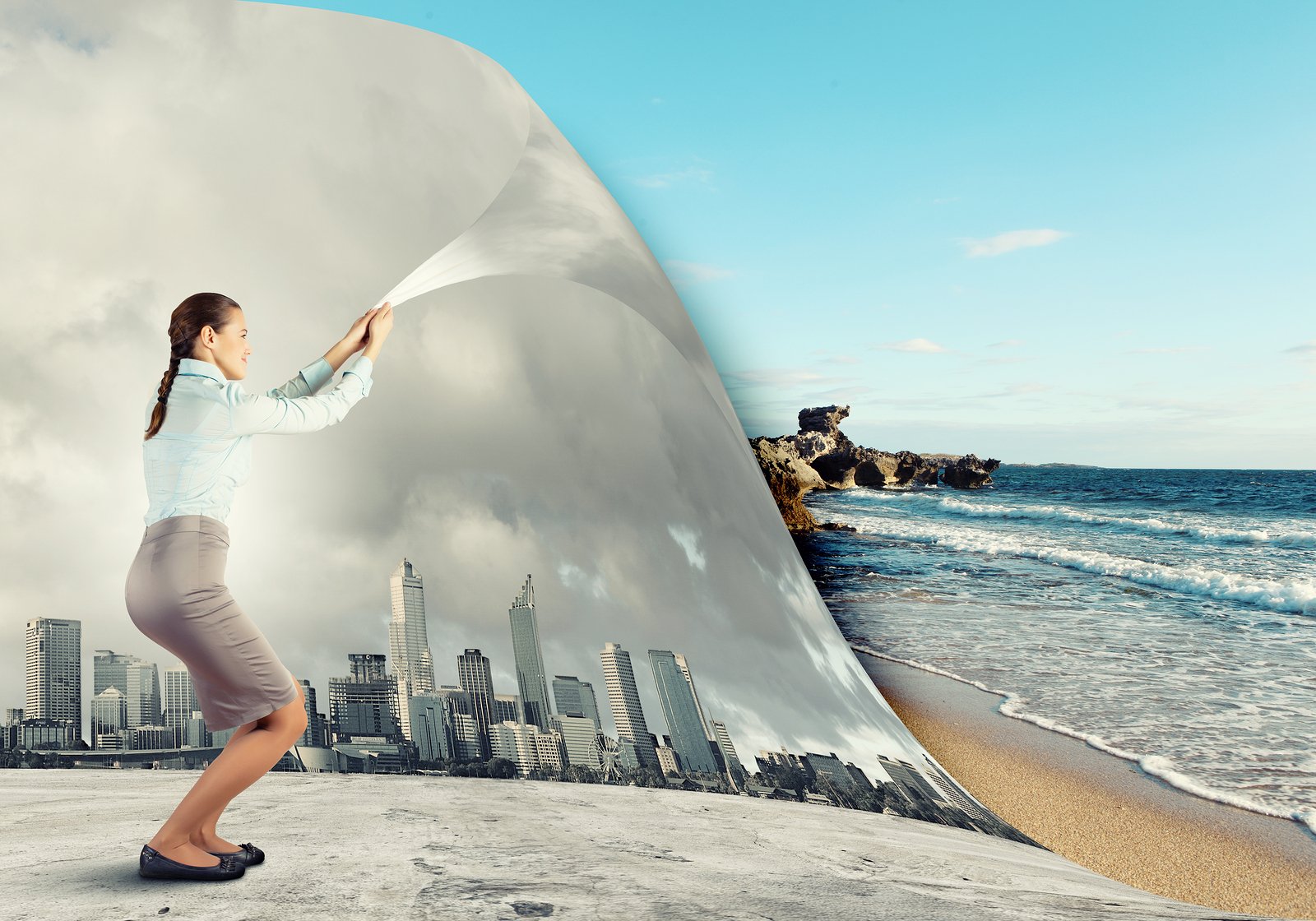 bigstock-Woman-changing-reality-091013