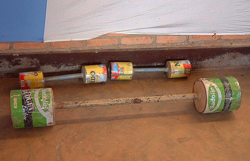 Newly established and lacking some professional equipment - you compensate with creativity, Maison Shalom Sports Centre, Ruyigi, Burundi © 2006 Jan Oberg, TFF